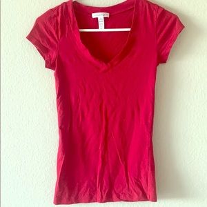 Red Short sleeved V-neck